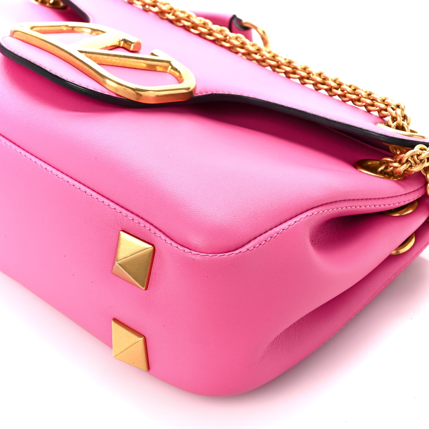 Valentino Garavani Nappa Stud Sign Shoulder Bag Feminine Pink 10 of 10