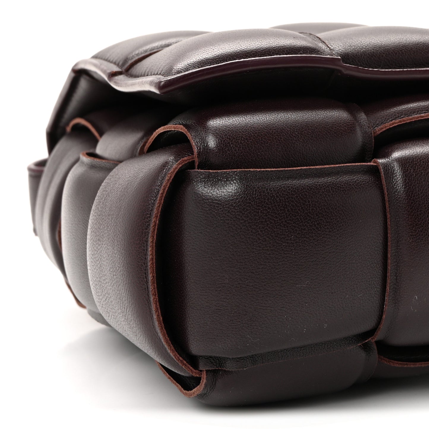 Nappa Maxi Intreccio Padded Cassette Crossbody Bag Grape