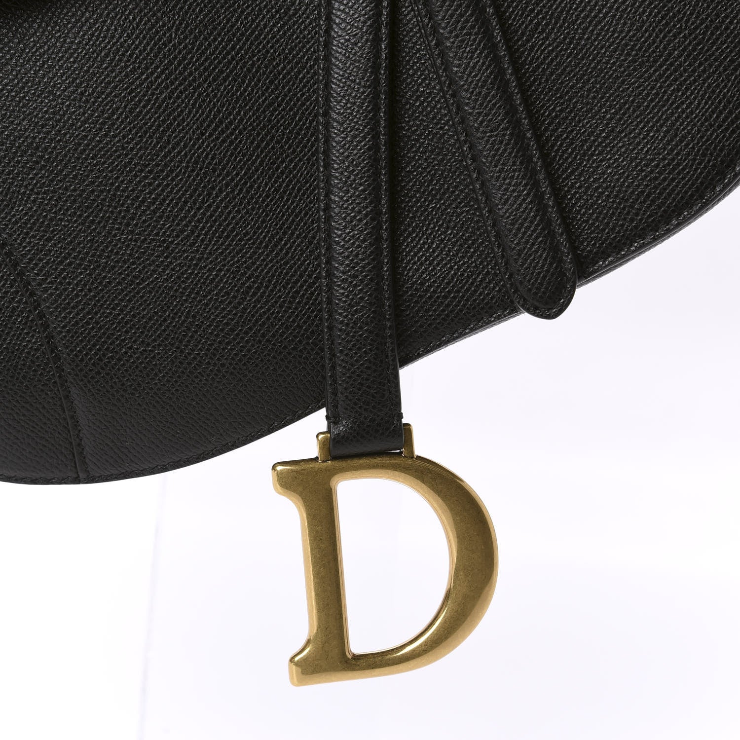 Christian Dior Grained Calfskin Saddle Bag Black 8 of 11