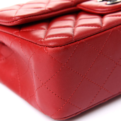 Chanel Lambskin Quilted Mini Rectangular Flap Red 9 of 12