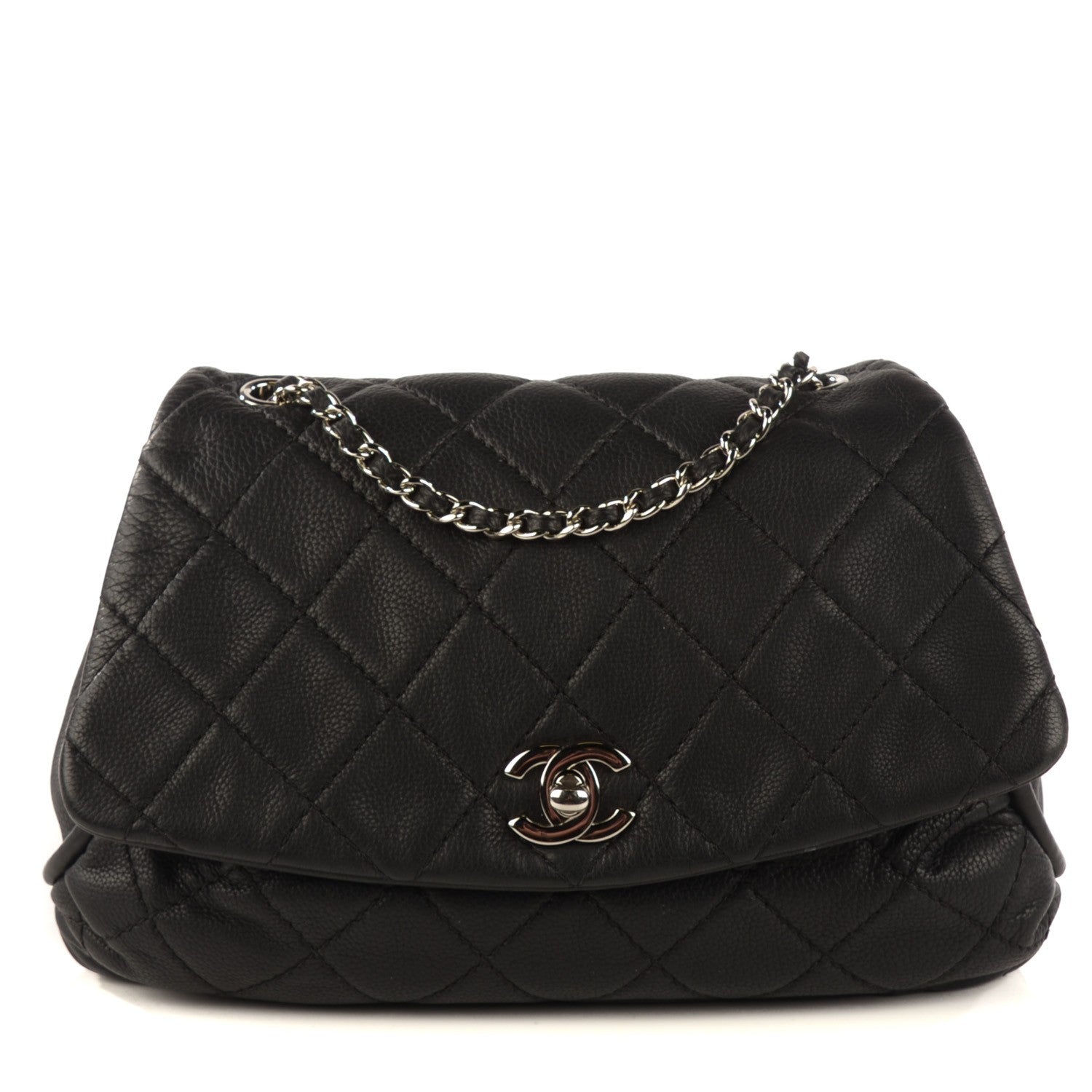 Chanel Calfskin Quilted CC Curvy Flap Black 1 of 11