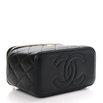 Chanel Lambskin Quilted Small Top Handle Vanity Case With Chain Black 4 of 11