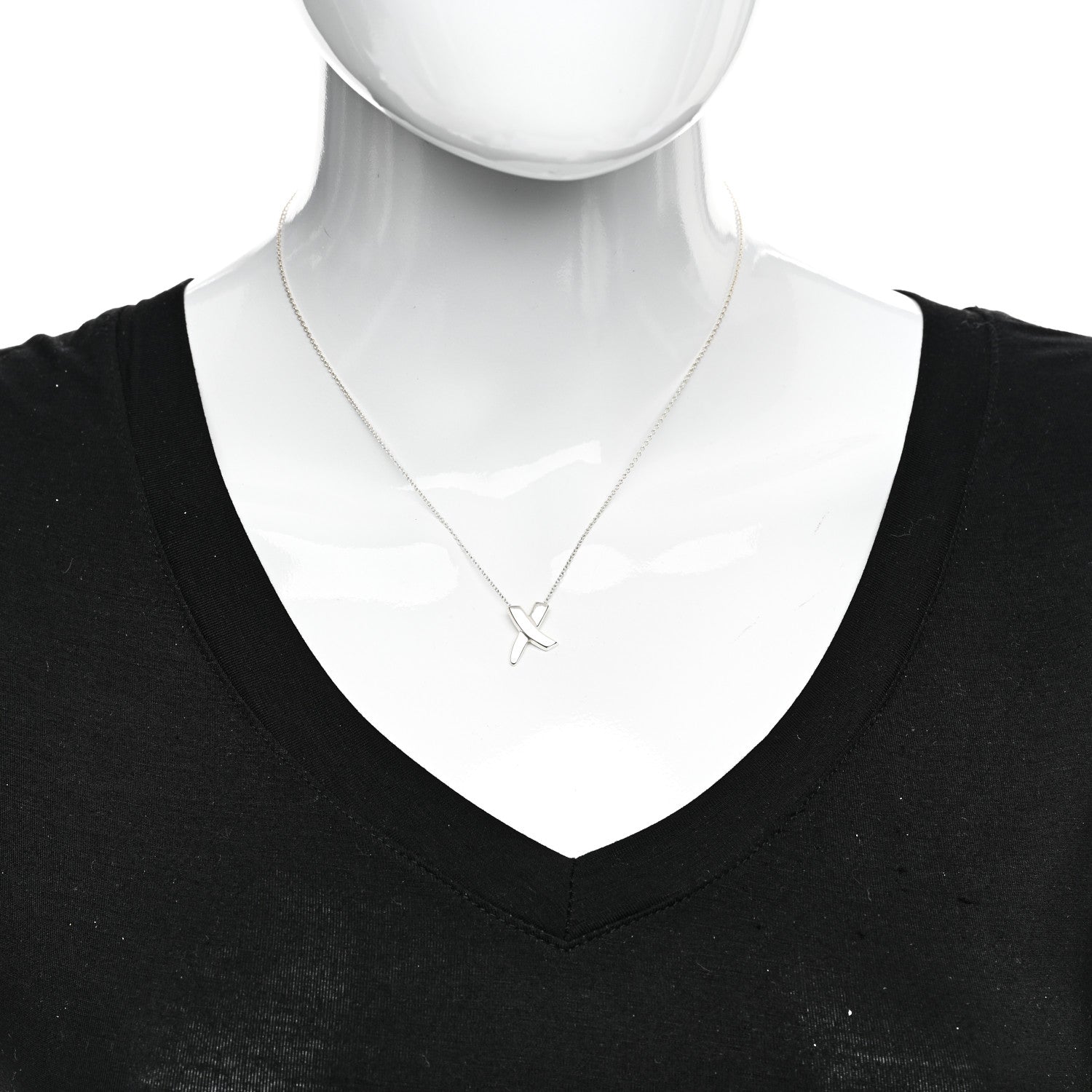 Tiffany Sterling Silver Paloma Picasso Graffiti X Pendant Necklace 2 of 6