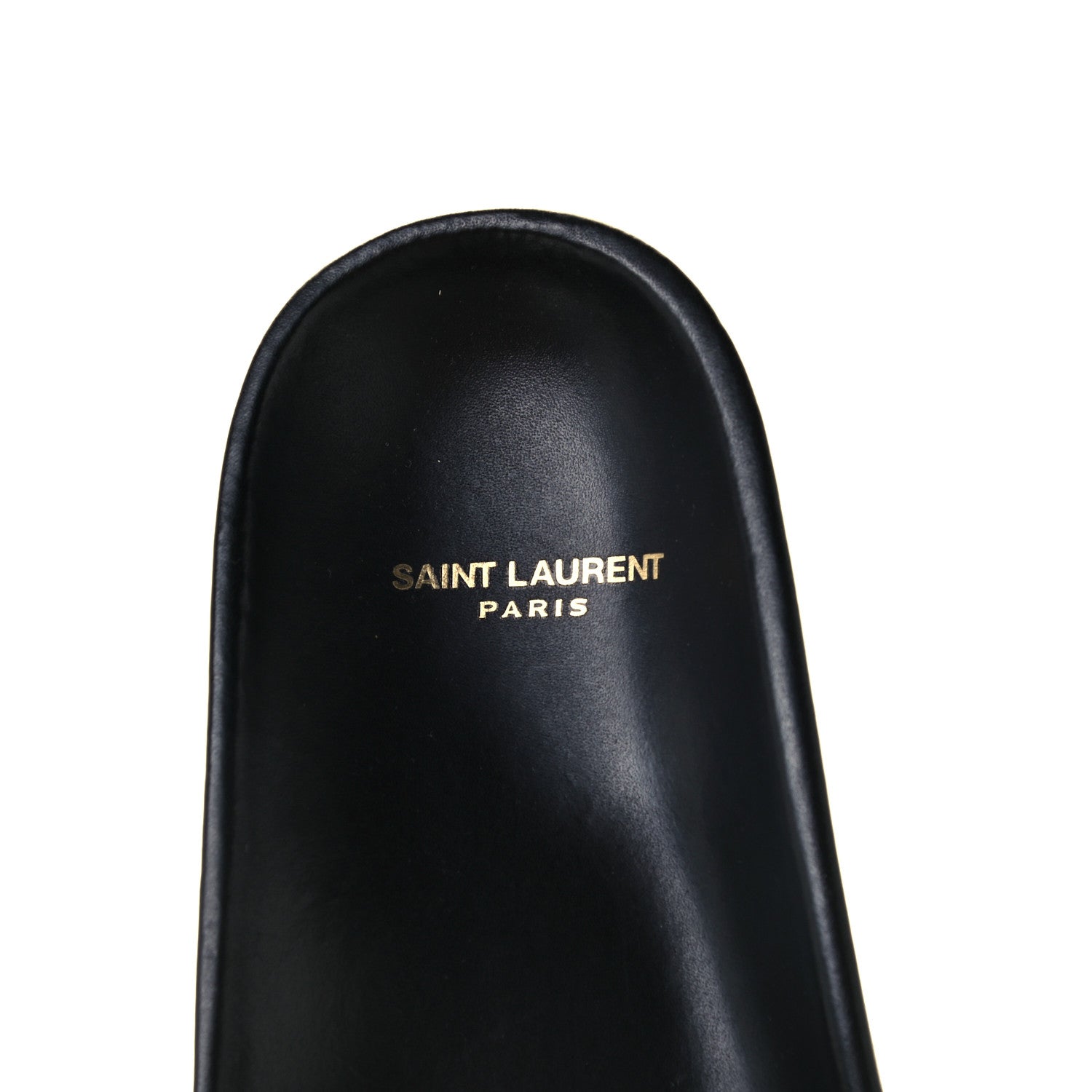 Saint Laurent Calfskin Monogram Jimmy Joan Slide Sandals 38 Black 8 of 9
