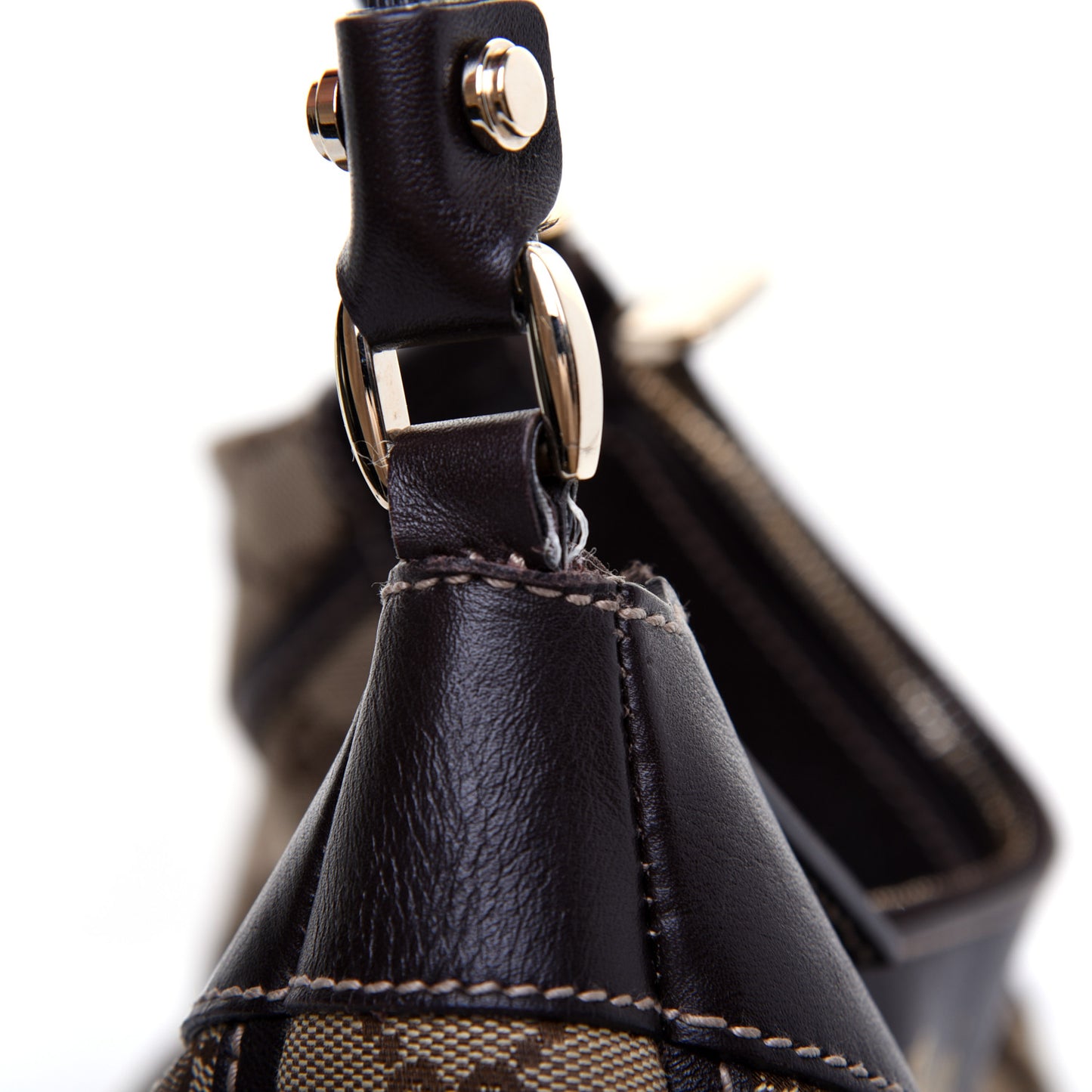 Monogram Large D Gold Hobo Dark Brown
