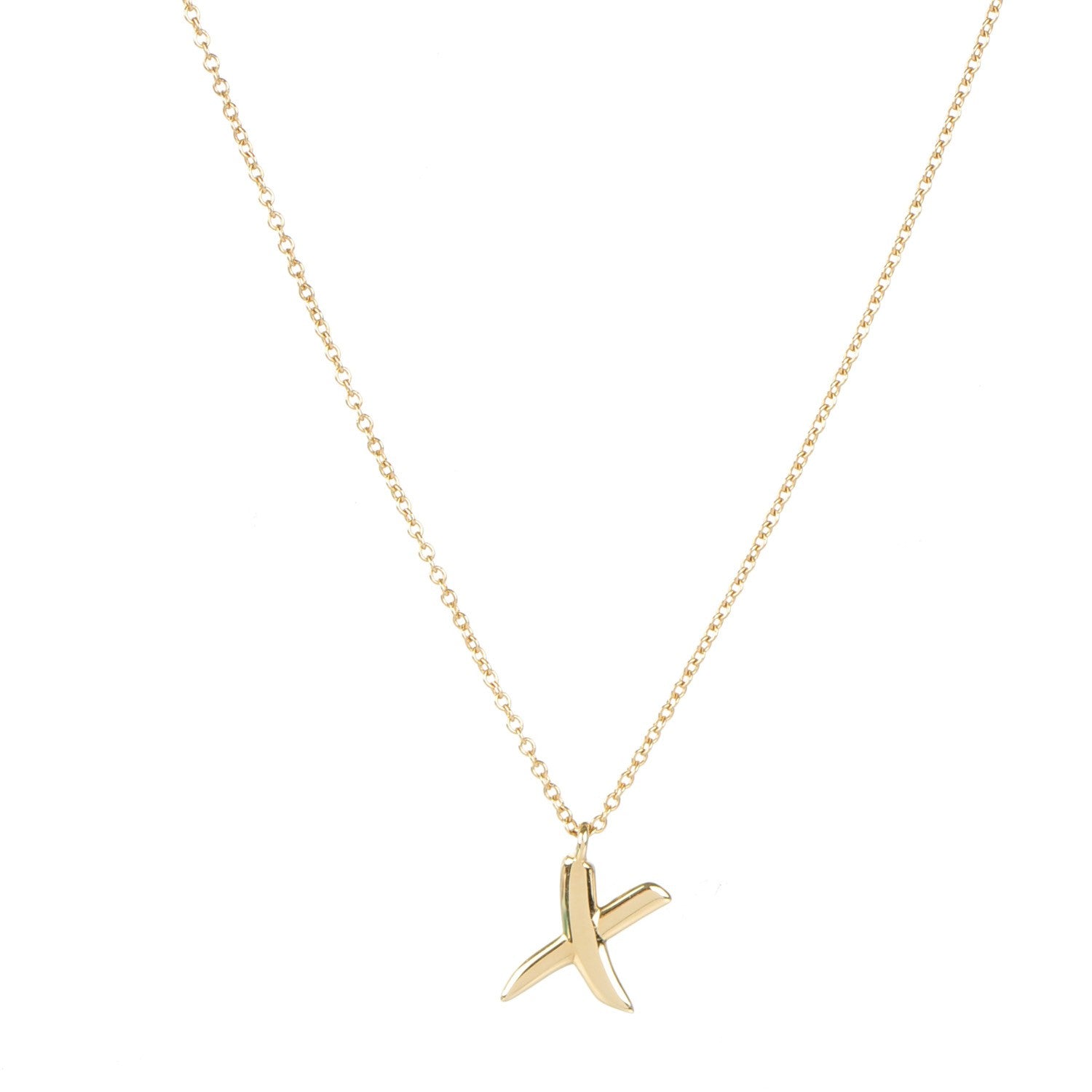 Tiffany 18K Yellow Gold Paloma Picasso X Pendant Necklace 1 of 6