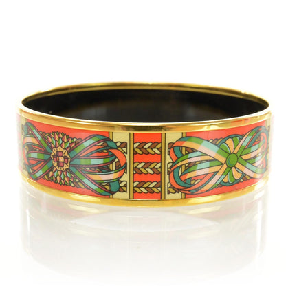 Hermes Enamel Printed Rubans du Cheval Wide Bracelet PM 65 3 of 6