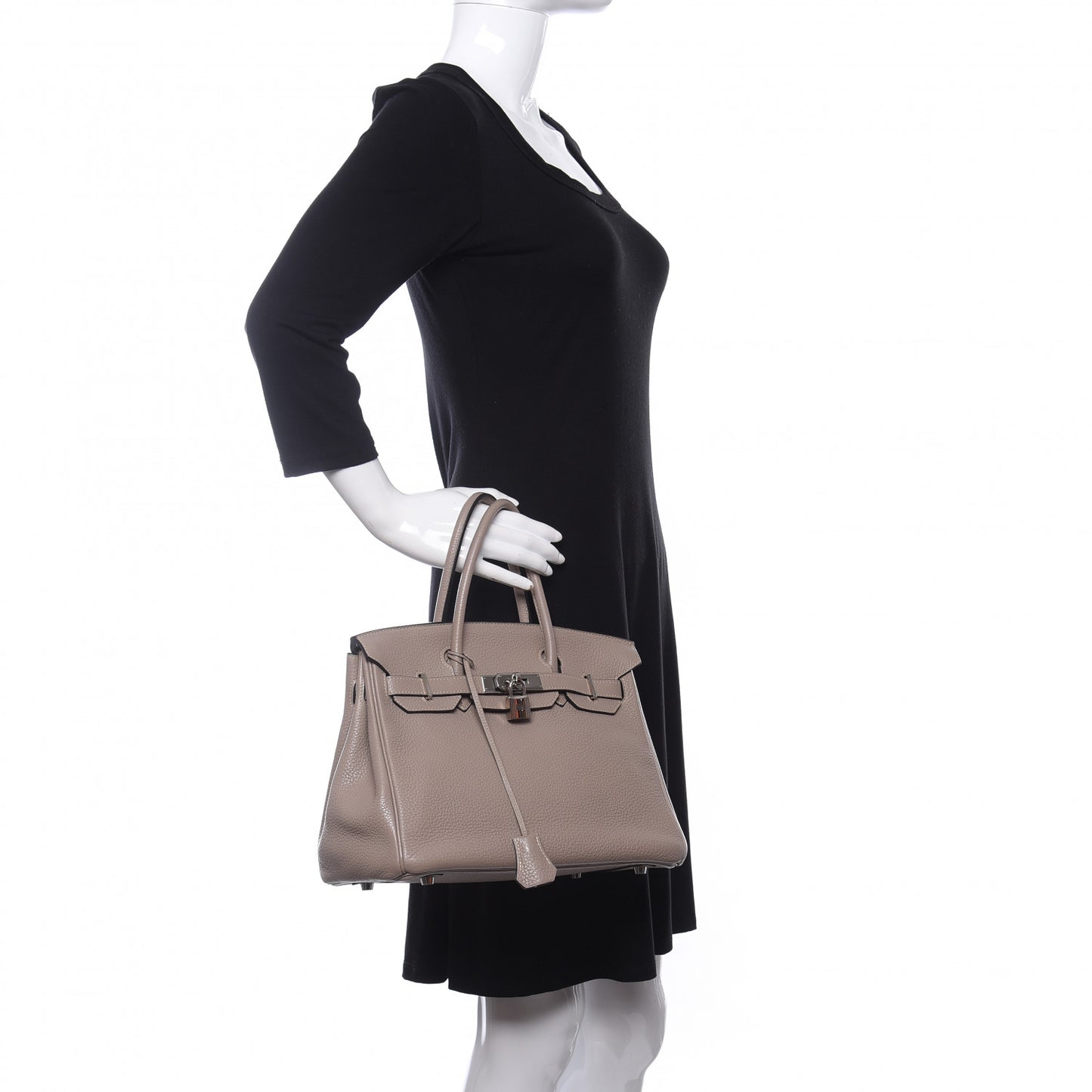 Taurillon Clemence Birkin 30 Gris Tourterelle