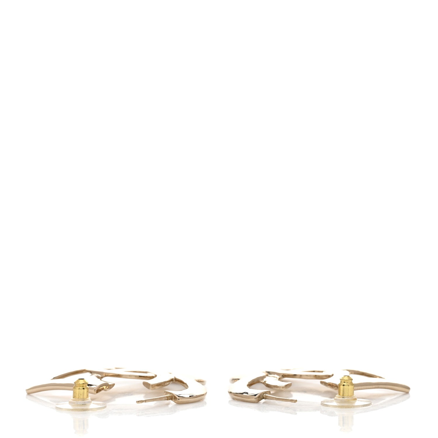 Chanel Metal CC Heart Coco In Love Hoop Earrings Gold 3 of 4