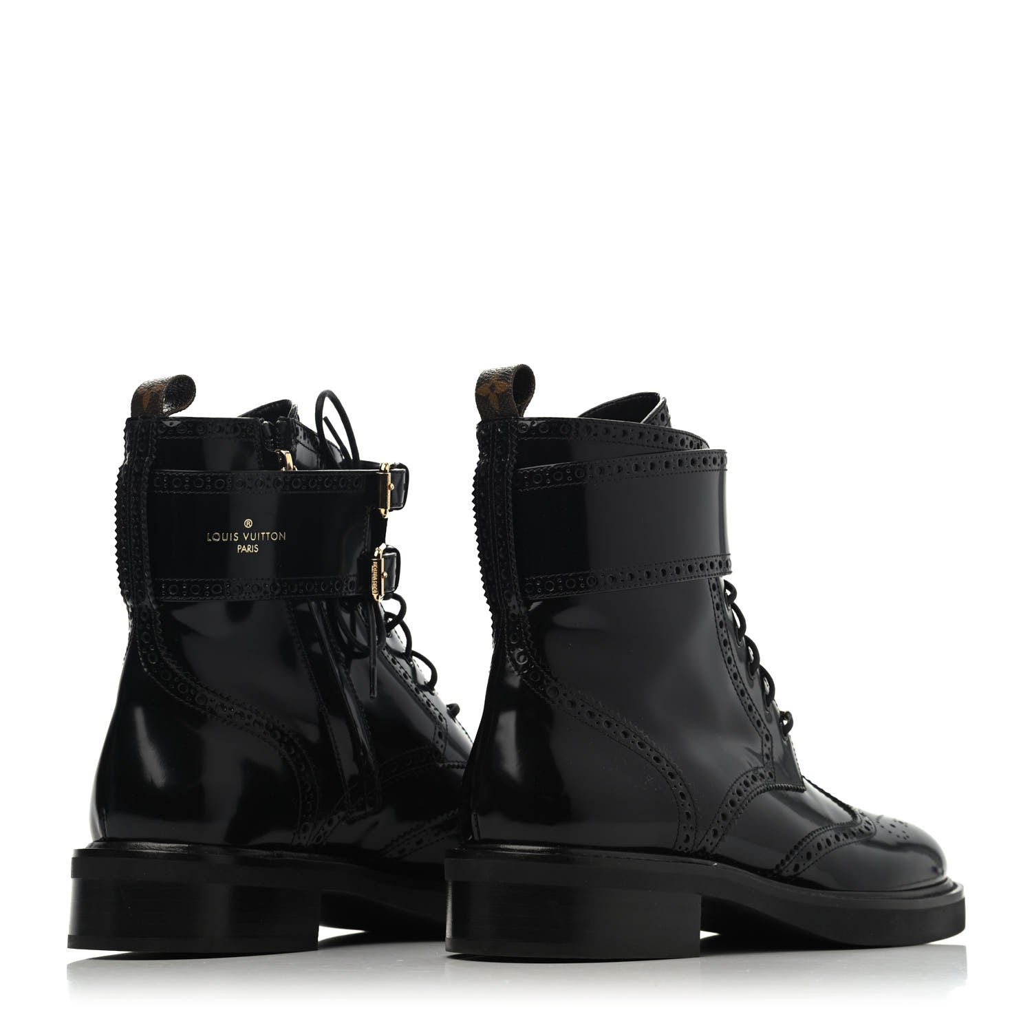 Louis Vuitton Glazed Calfskin Midtown Ankle Boots 40 Black 3 of 4