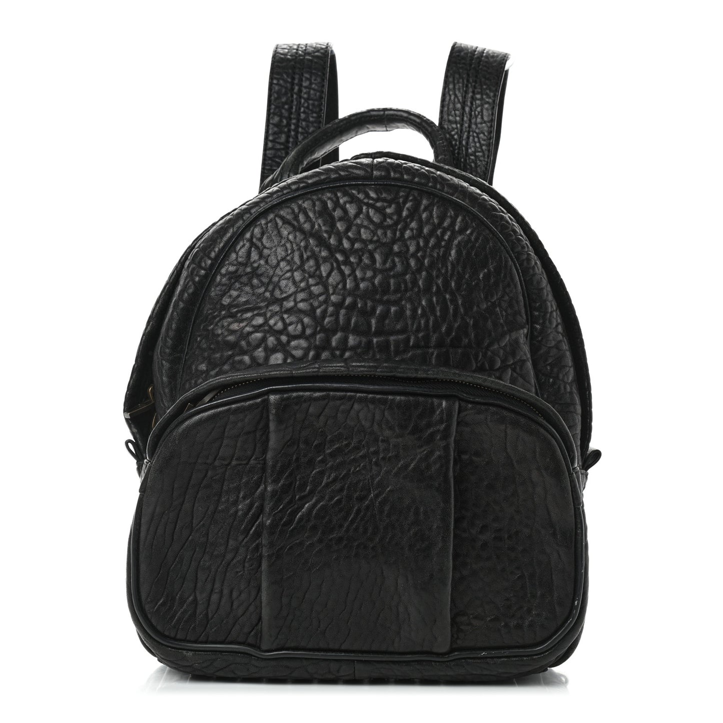 Pebbled Lambskin Dumbo Backpack Black Rose Gold Hardware