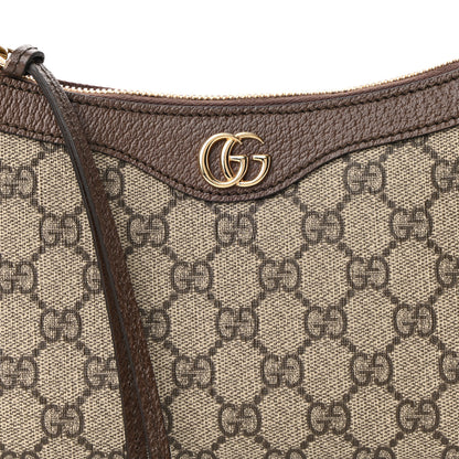 Gucci GG Supreme Monogram Textured Dollar Calfskin Small Ophidia Hobo Beige Ebony New Acero 8 of 11