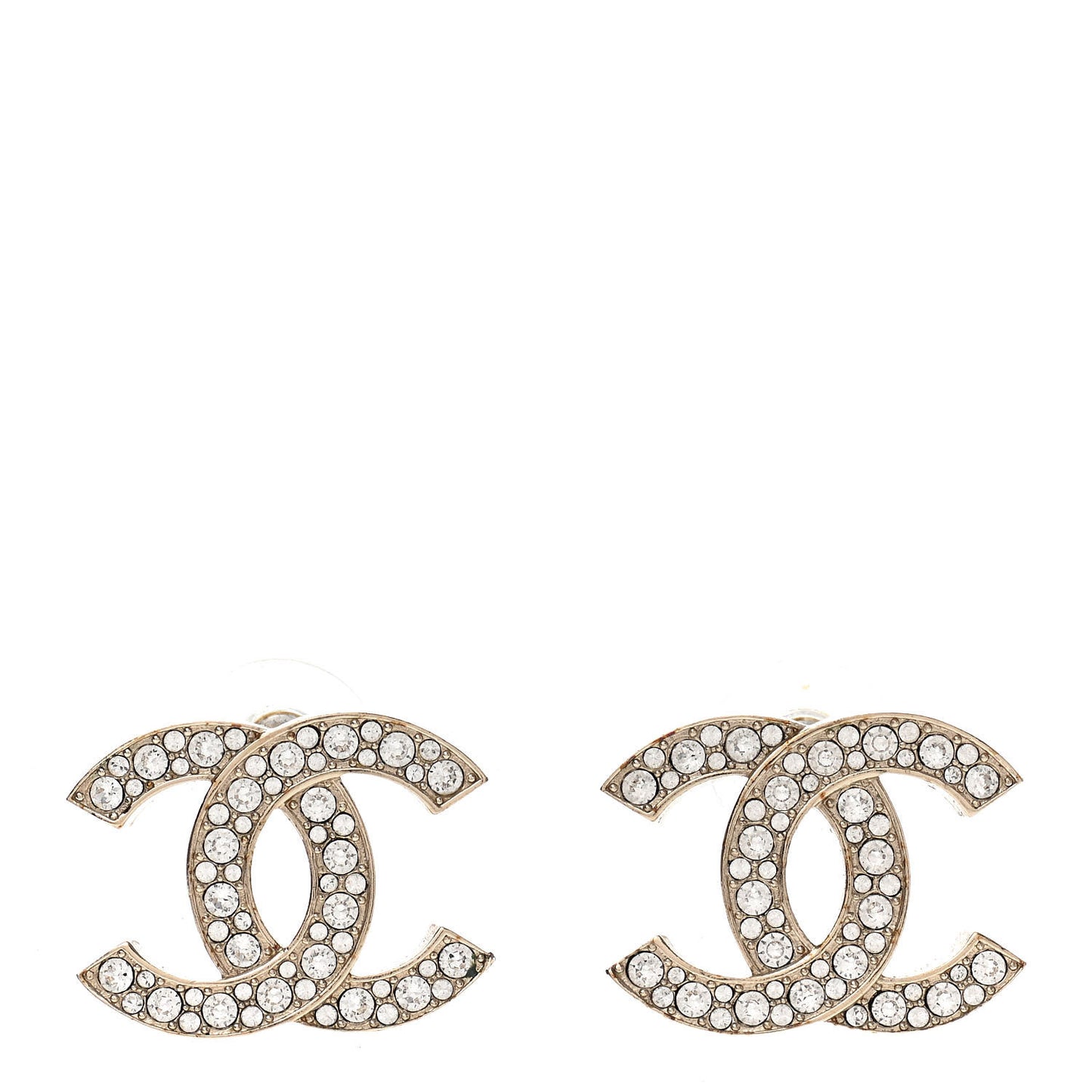 Crystal CC Earrings Light Gold