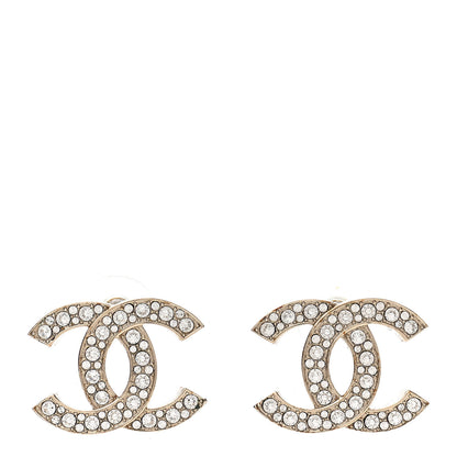 Chanel Crystal CC Earrings Light Gold 1 of 4