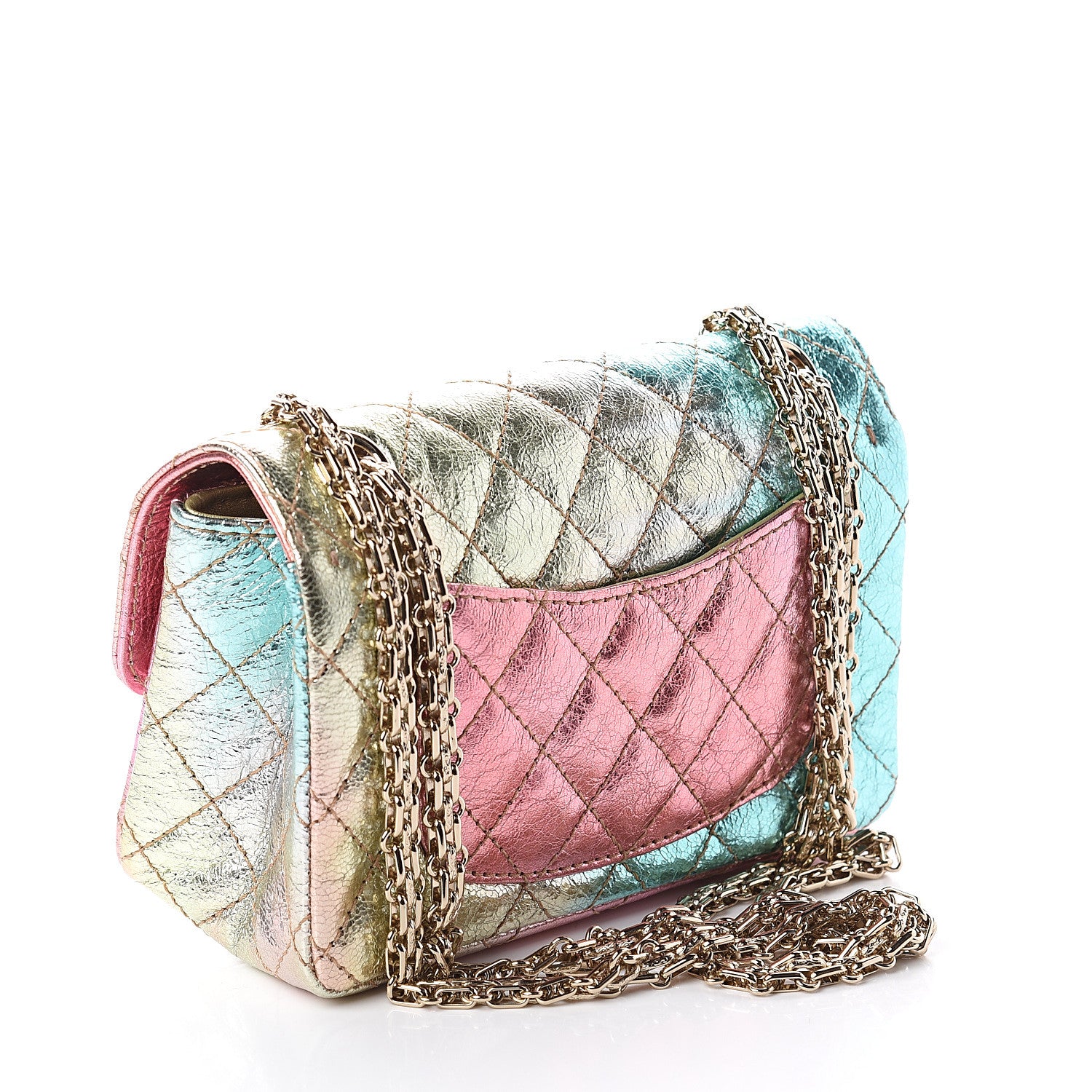 Chanel Metallic Goatskin Quilted Mini 2.55 Reissue Flap Multicolor 2 of 8