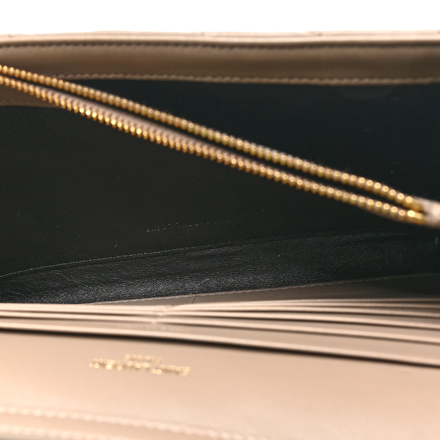 Saint Laurent Lambskin Matelasse Chevron Monogram Chain Wallet Dusty Grey 5 of 9