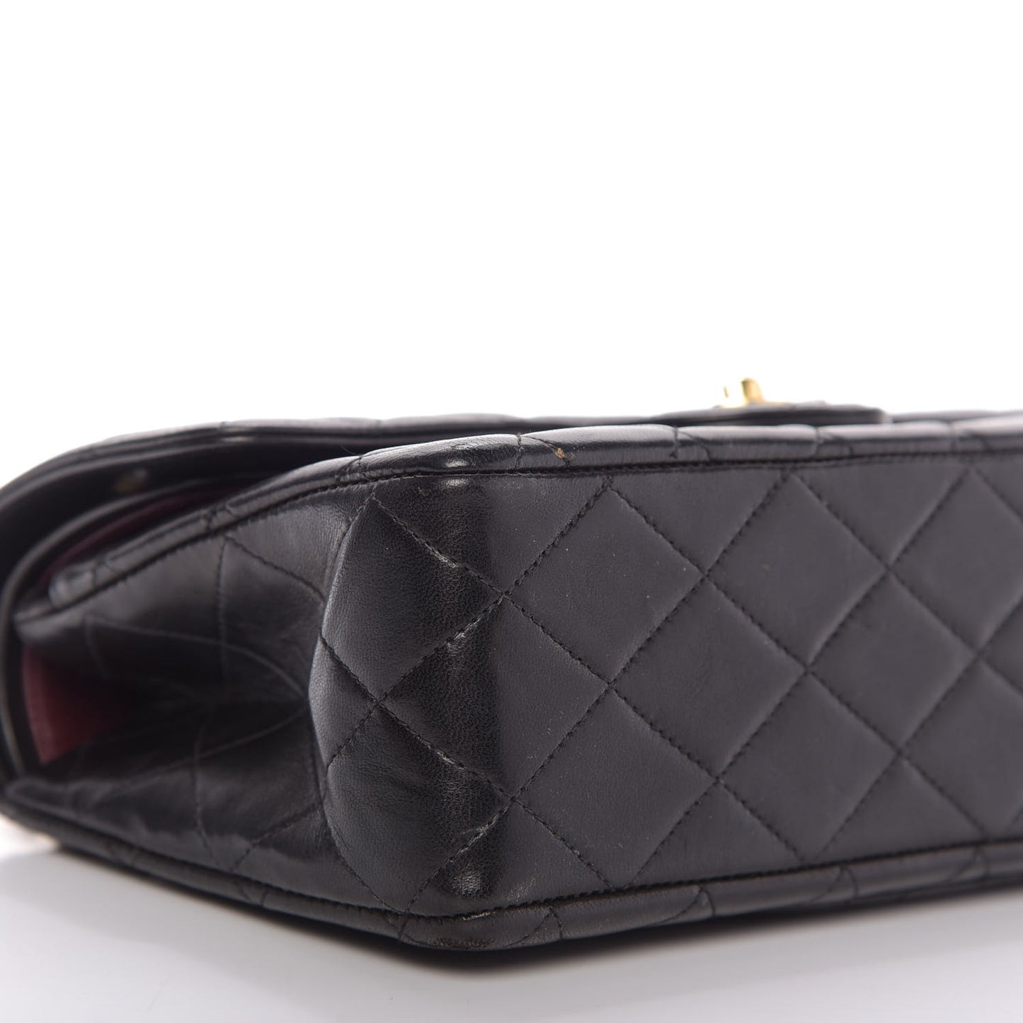 Lambskin Quilted Small Double Flap Black