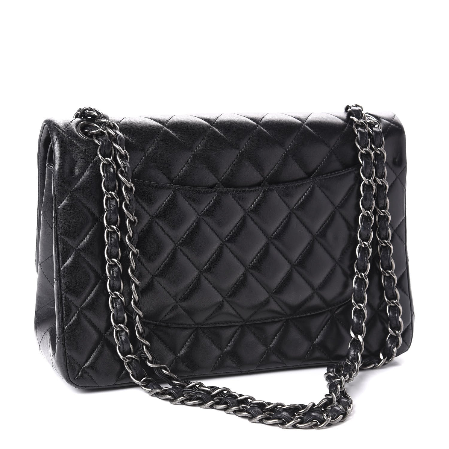 Chanel Lambskin Quilted Jumbo Double Flap Black 4 of 12