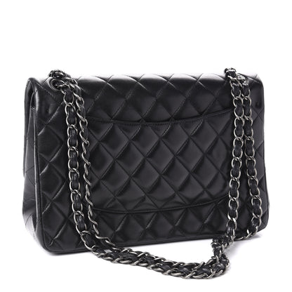 Chanel Lambskin Quilted Jumbo Double Flap Black 4 of 12