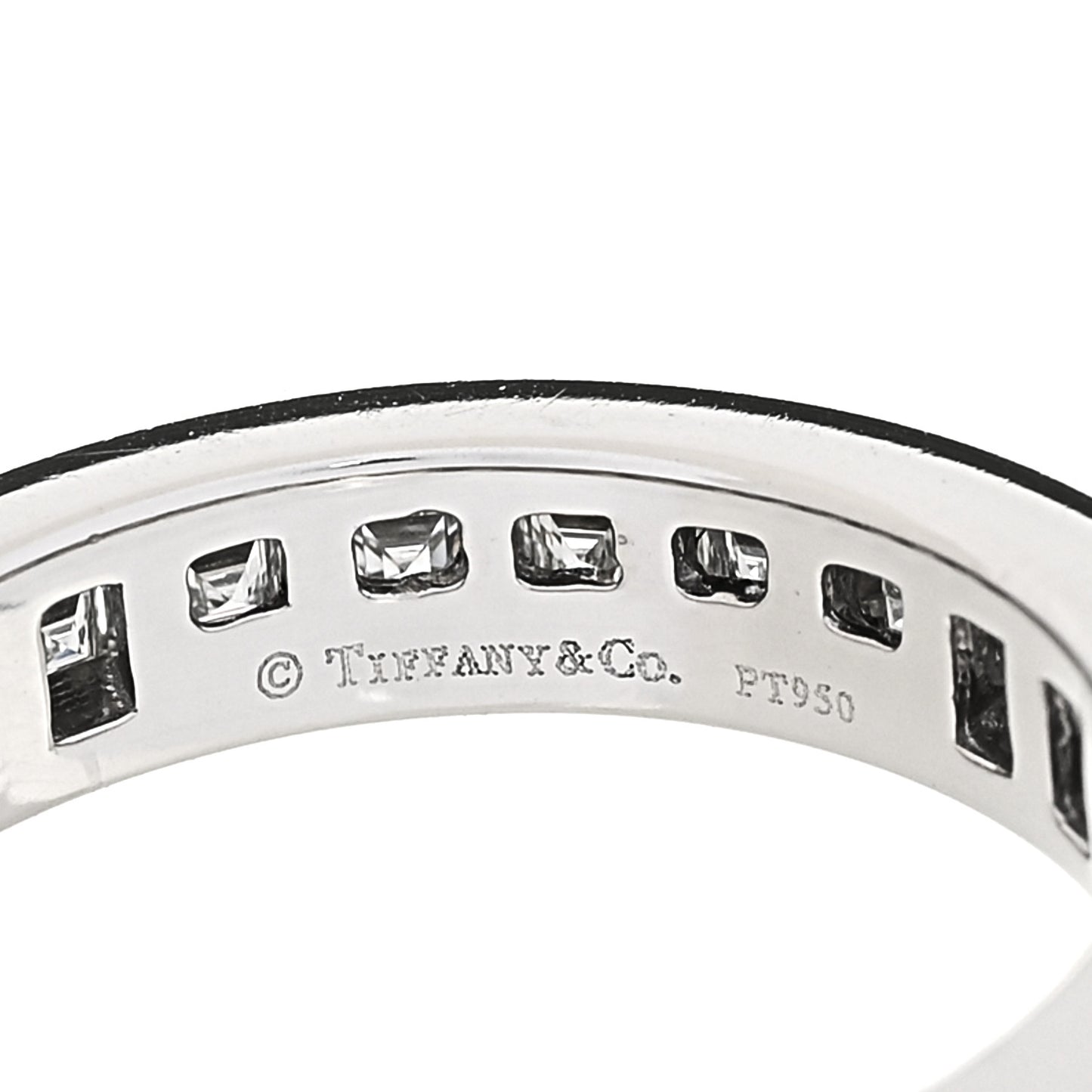 Platinum Diamond Square Cut Eternity Wedding Band Ring 48 4.5