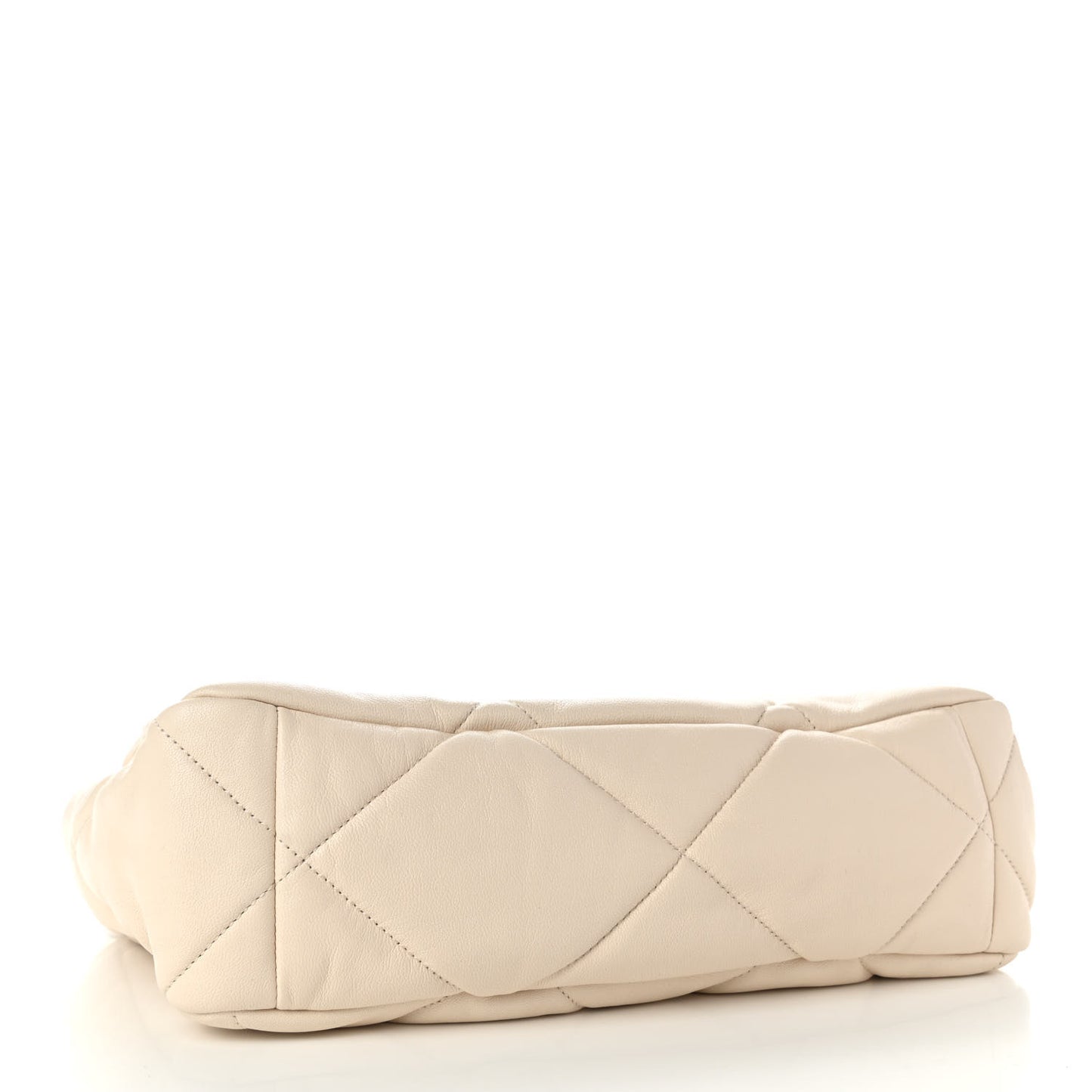 Lambskin Quilted Large Chanel 19 Flap Light Beige