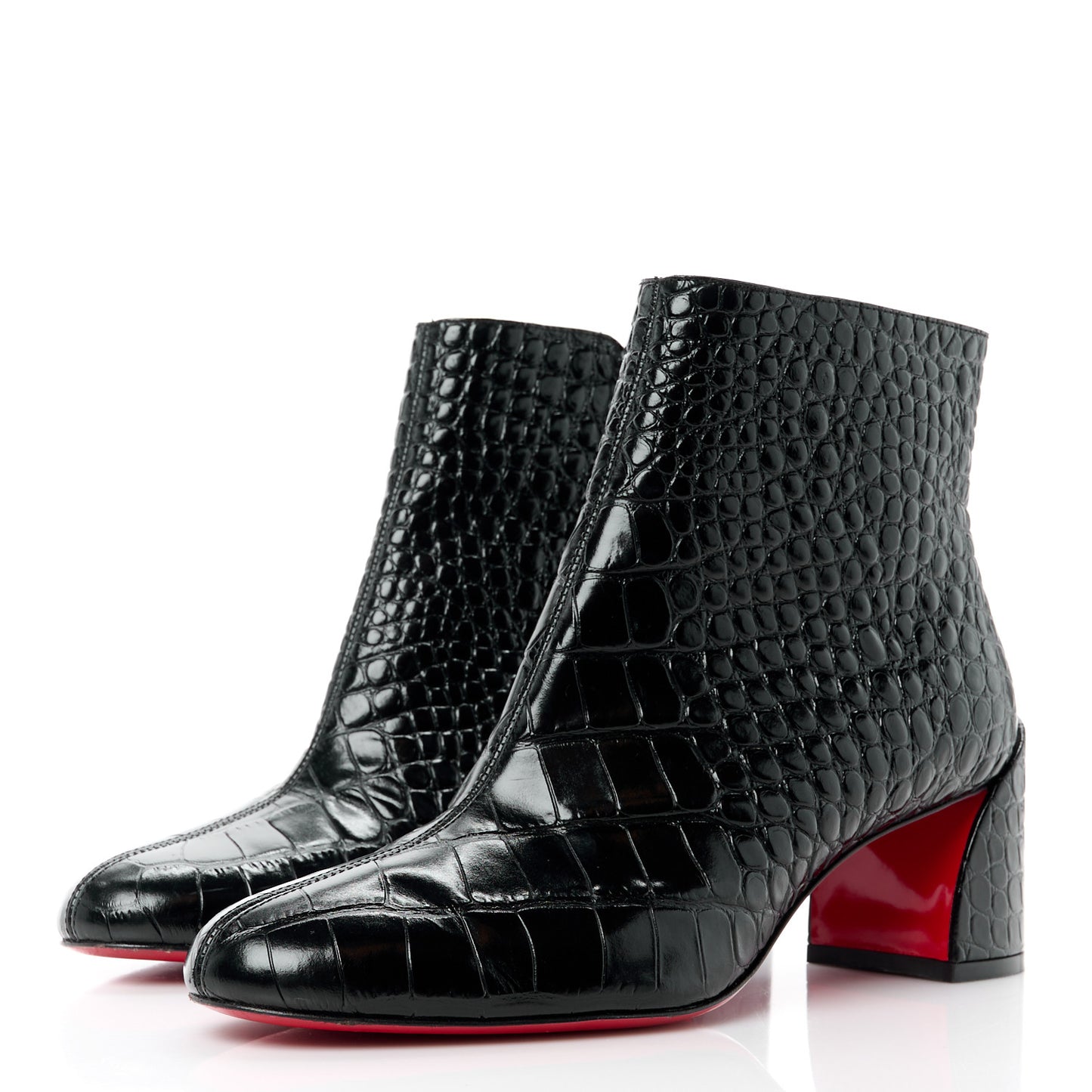 Patent Crocodile Embossed Turela 55 Ankle Boots 38.5 Black
