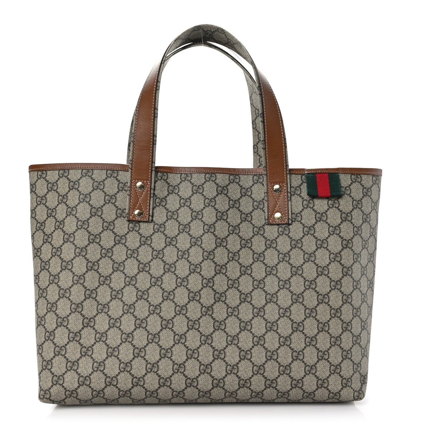 GG Plus Monogram Medium Signature Web Loop Tote Light Brown