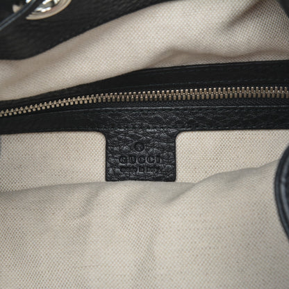 Gucci Pebbled Calfskin Small Soho Drawstring Backpack Black 6 of 6