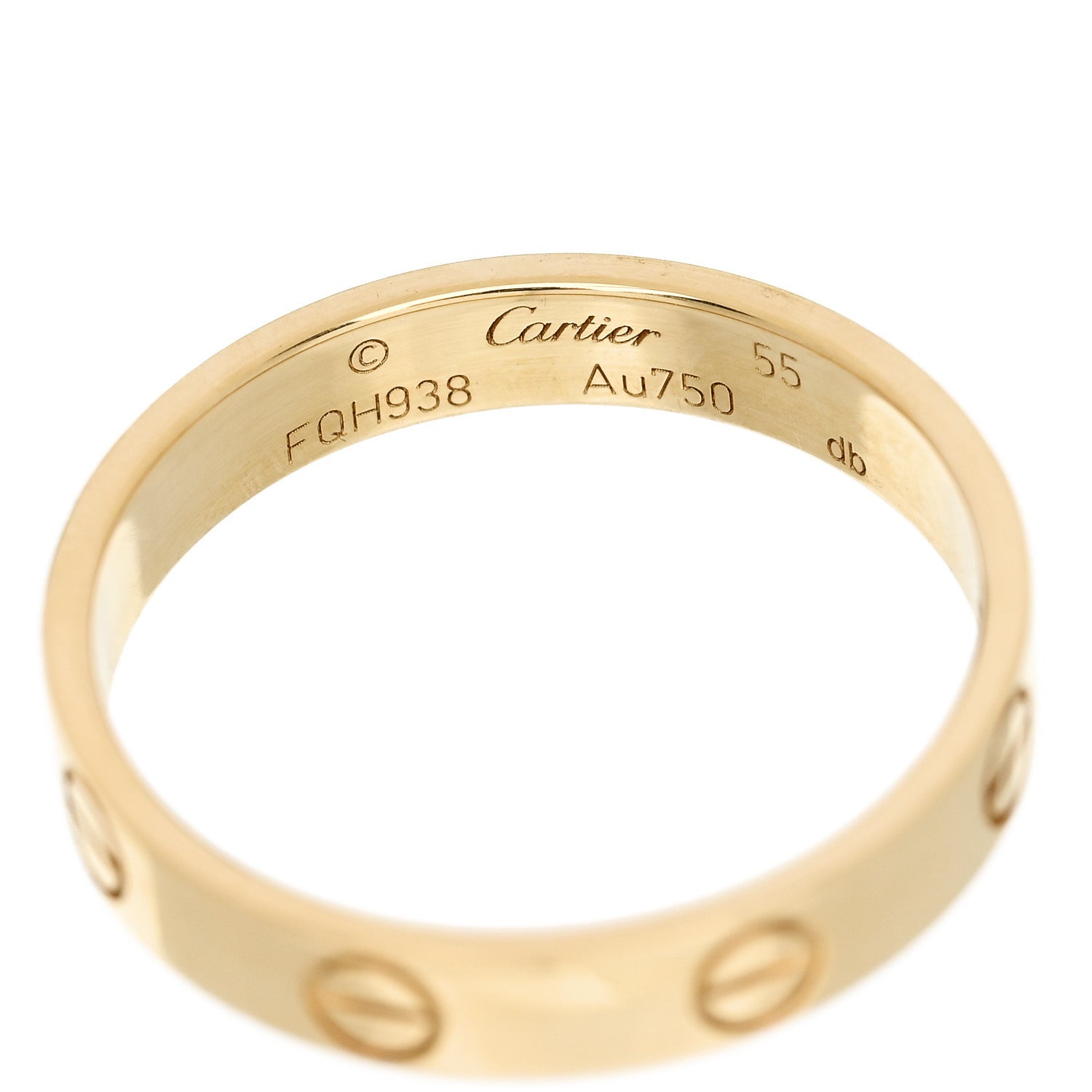 Cartier 18K Yellow Gold 3.5mm LOVE Wedding Band Ring 55 7.25 4 of 5