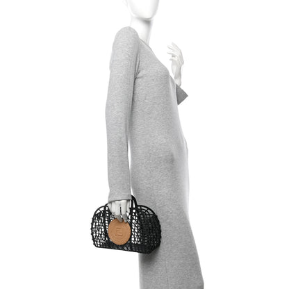Fendi Recycled Plastic Vitello Liberty Matte Small Fendi Basket Black Miele Scuro 2 of 11