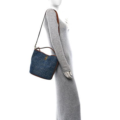 Celine Denim Calfskin Logo Bucket 16 Bag Blue 2 of 11