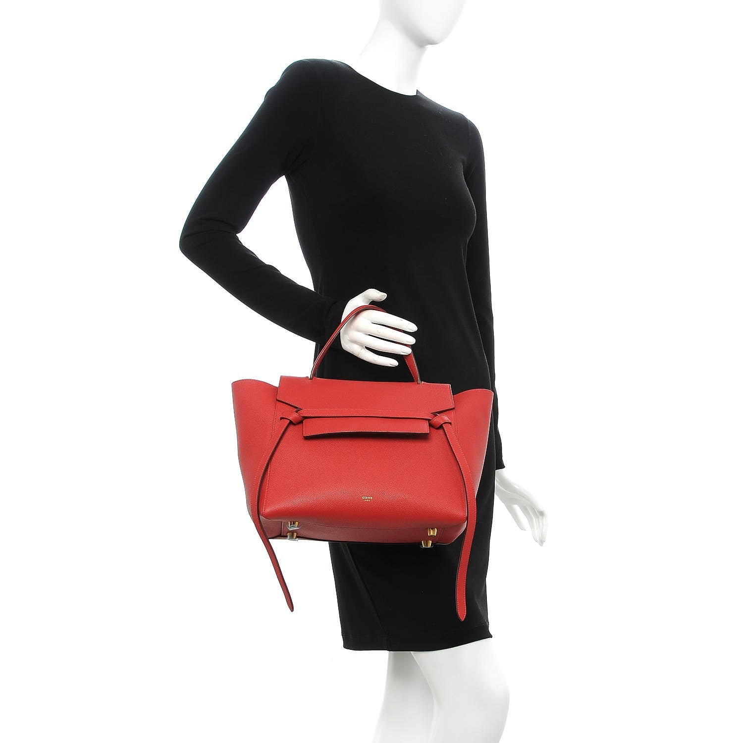 Celine Grained Calfskin Mini Belt Bag Coquelicot 3 of 9