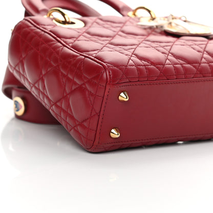 Christian Dior Lambskin Cannage Small Lucky Badges My Lady Dior Red 7 of 12