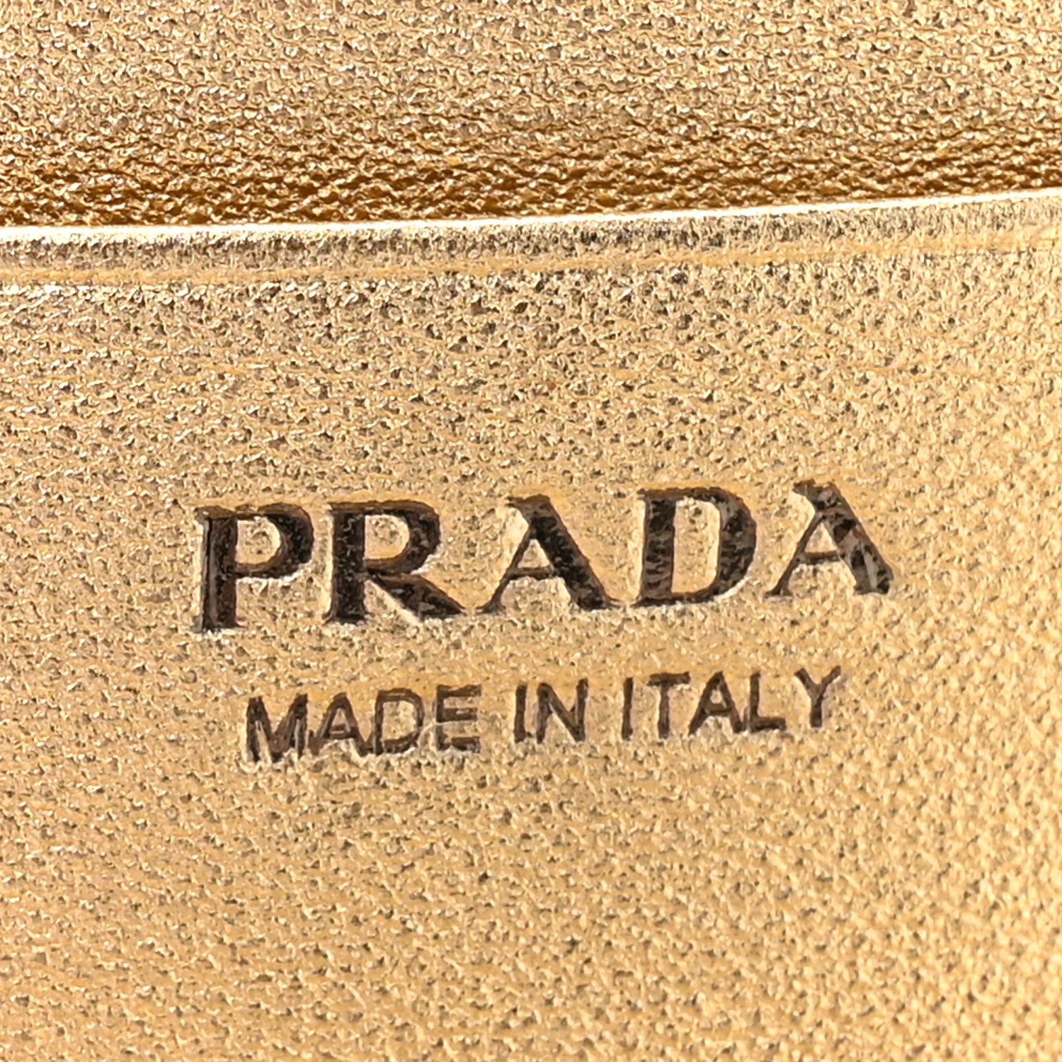 Prada Metallic Saffiano City Calf Triangle Card Holder Gold 6 of 8