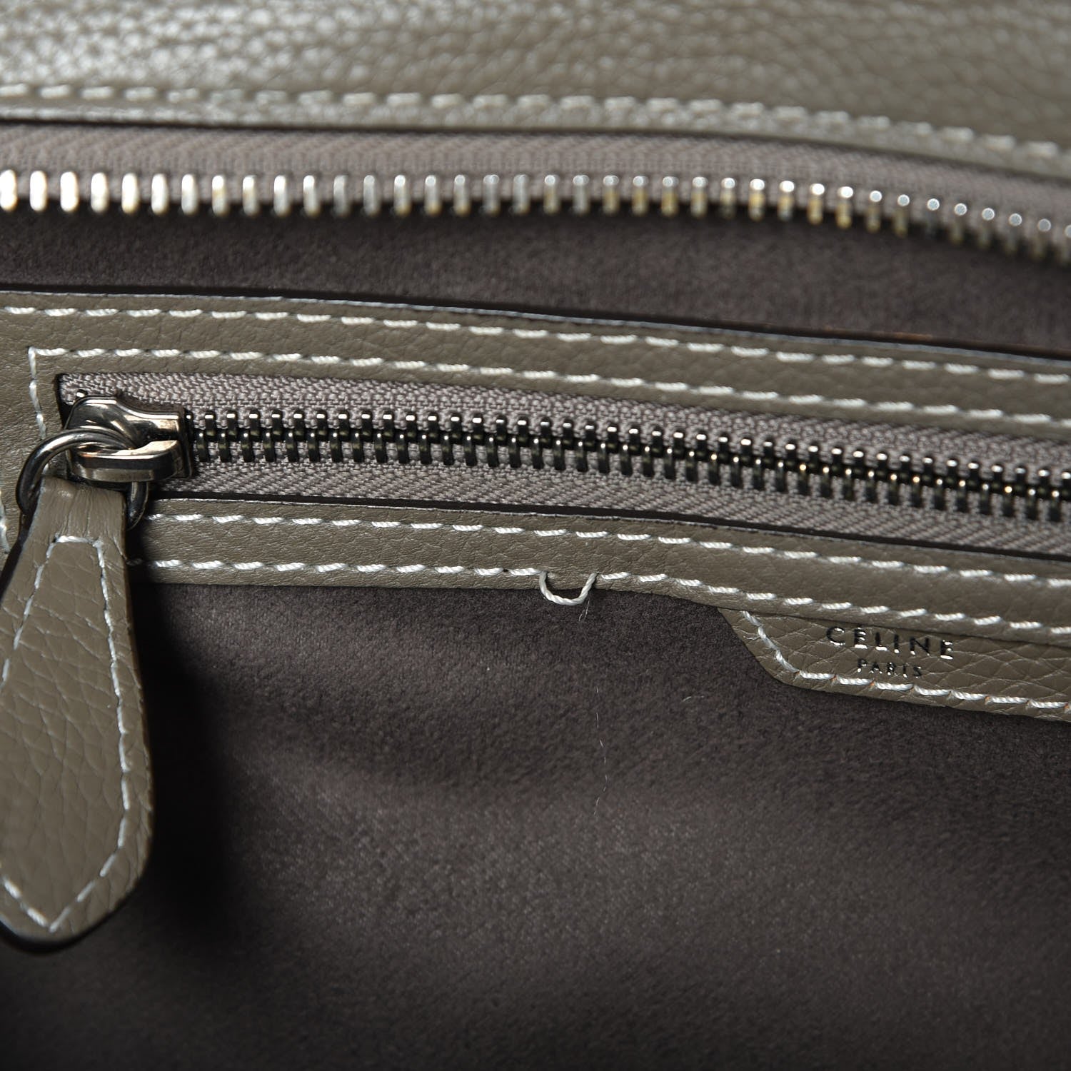 Celine Drummed Calfskin Mini Luggage Souris 7 of 10