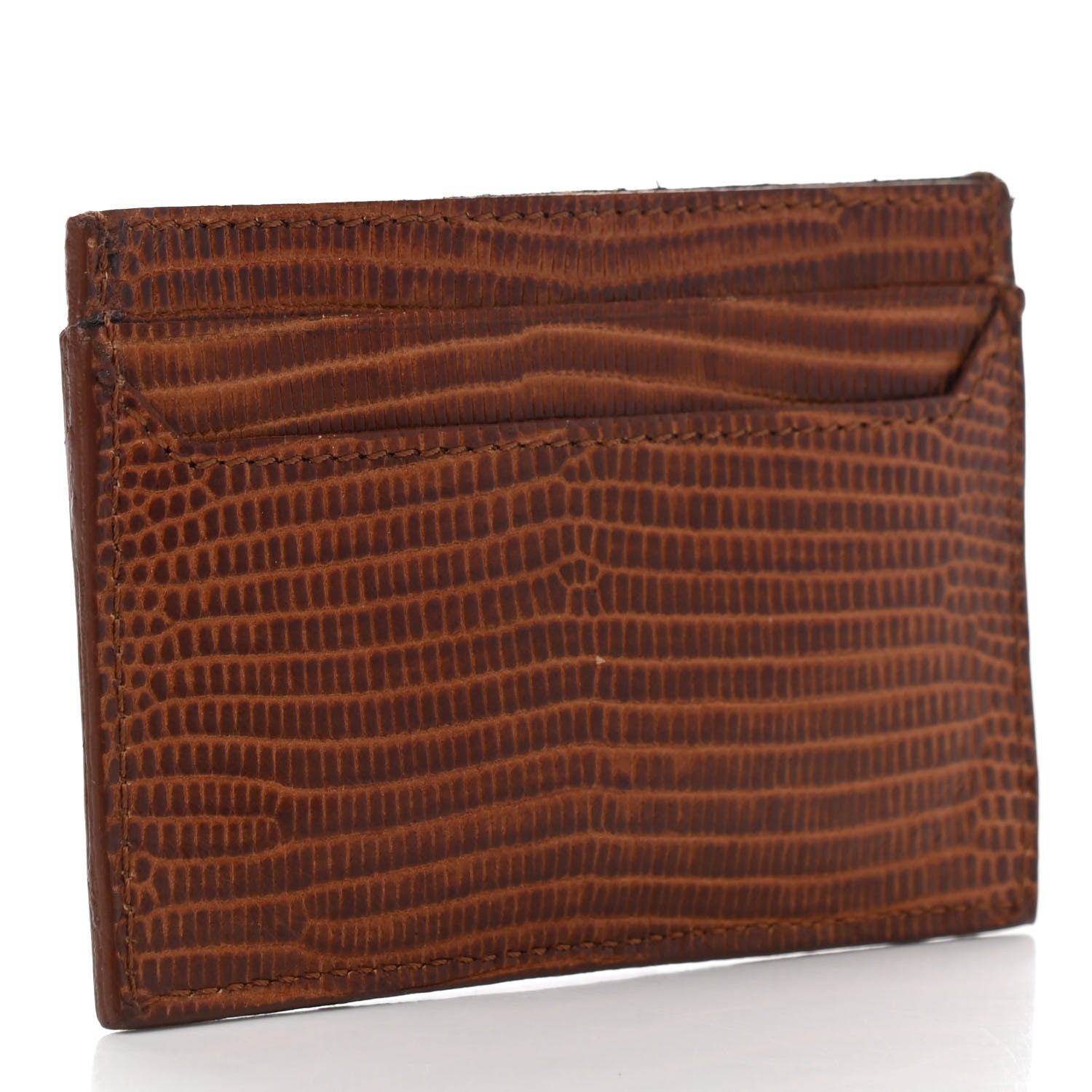 Fendi Lizard Card Holder Brown 3 of 9