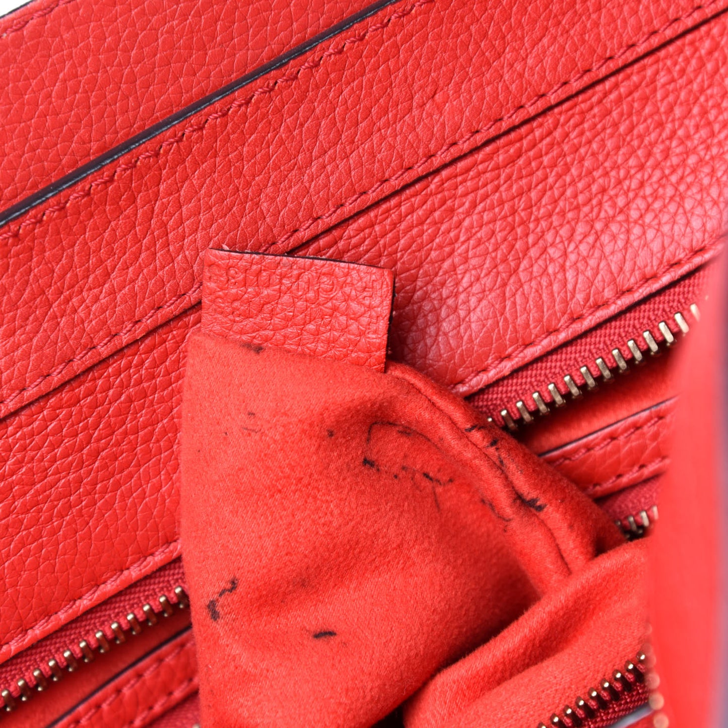 Pebbled Calfskin Mini Luggage Red