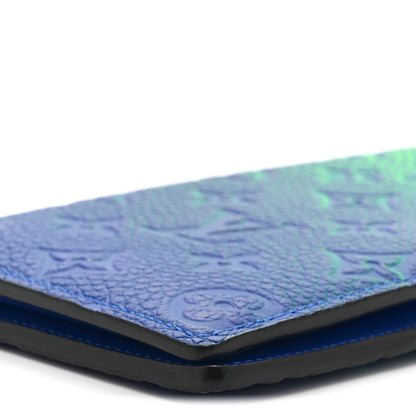Louis Vuitton Taurillon Illusion Brazza Wallet Bleu Vert 10 of 10