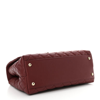 Chanel Caviar Quilted Small Coco Handle Flap Burgundy 4 of 10