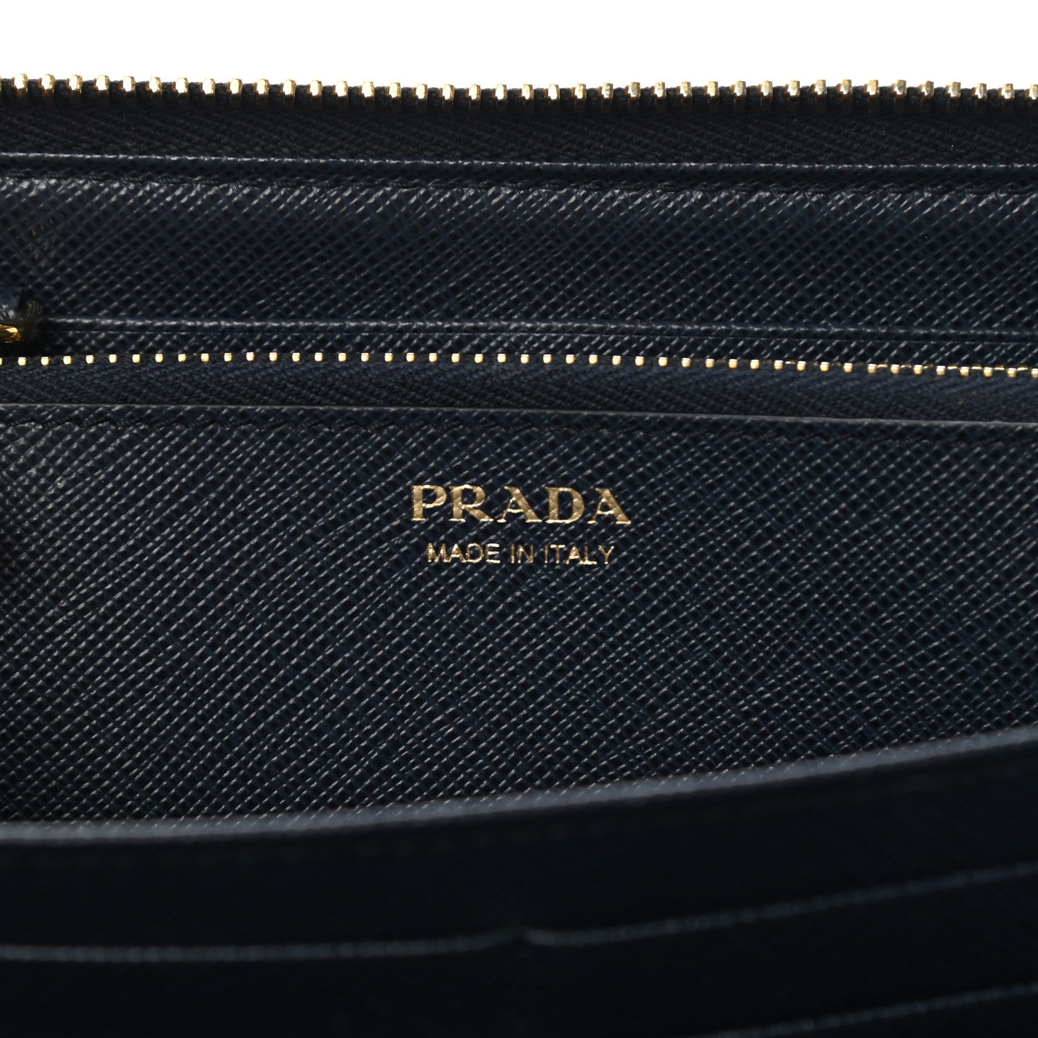 Prada Saffiano Metal Large Zip Around Travel Wallet Baltico 6 of 17