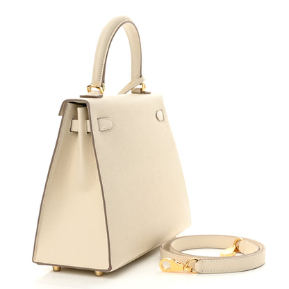Hermes Epsom Kelly Sellier 25 Craie 3 of 11