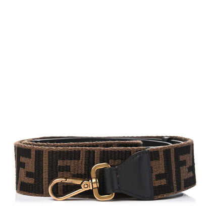 Fendi Ribbon Vitello Century FF 1974 Flat Studded Strap You Fango Marrone Ebano 1 of 5