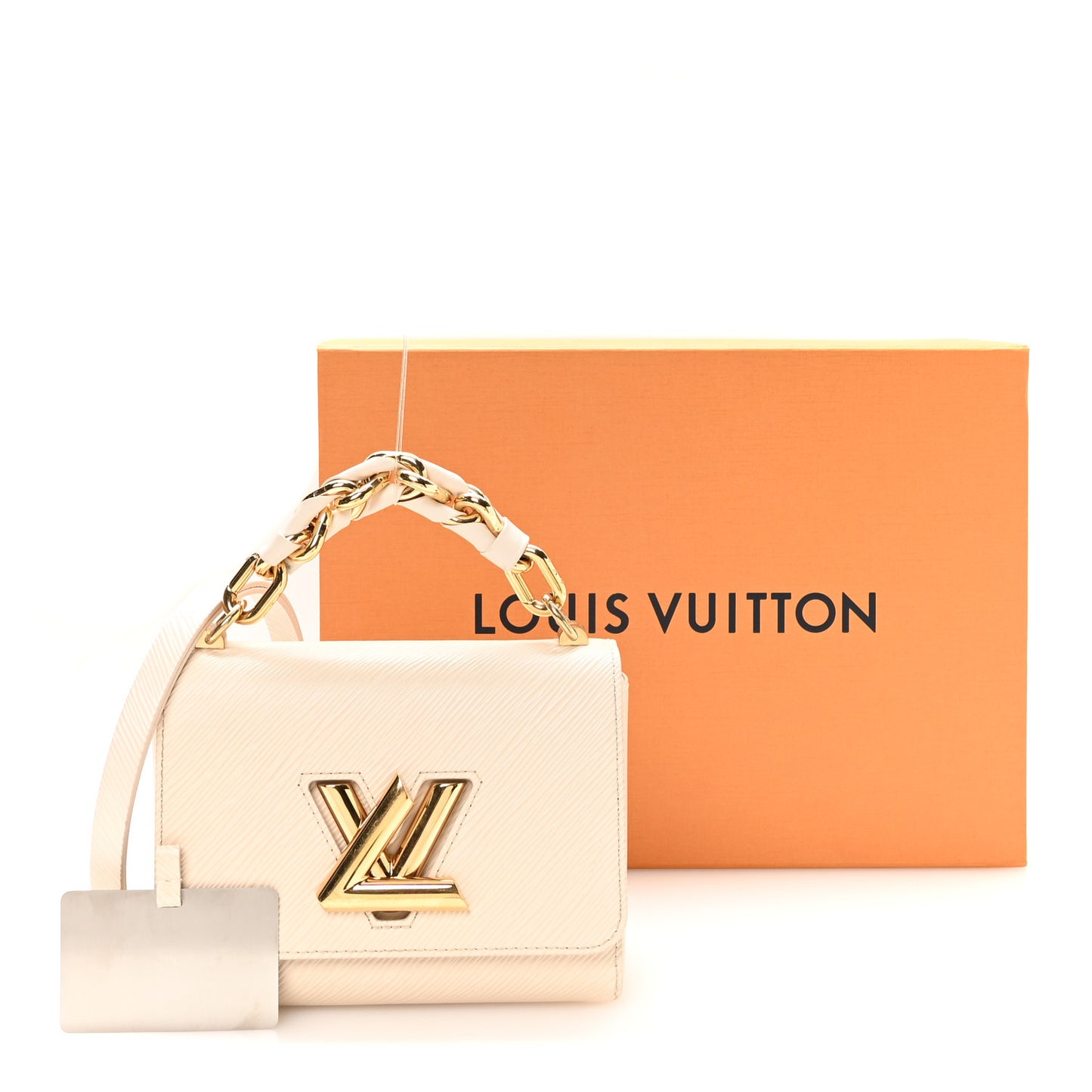 Epi Twist Braided Chain Shoulder Bag PM Quartz White