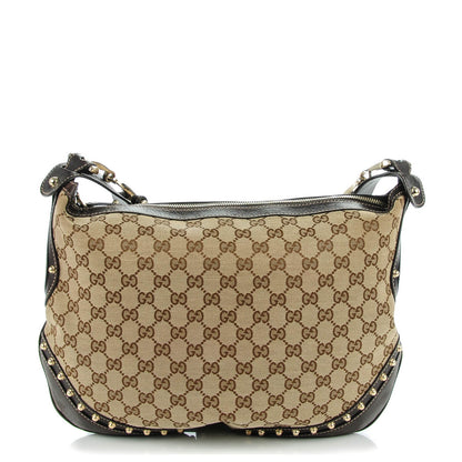 Gucci Monogram Pelham Studded Shoulder Bag Brown 1 of 7