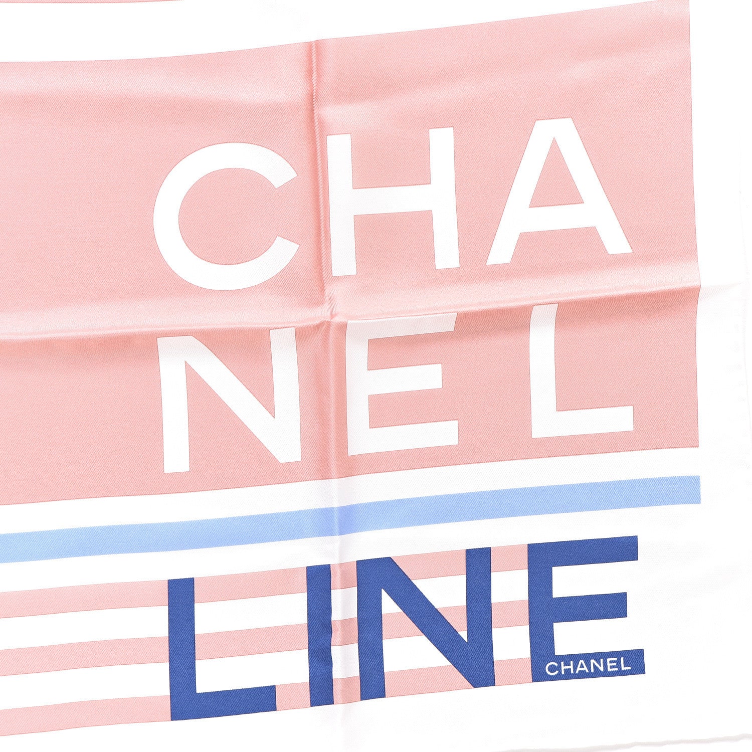 Chanel Silk Cruise Print CC Square Scarf Light Pink White 3 of 5