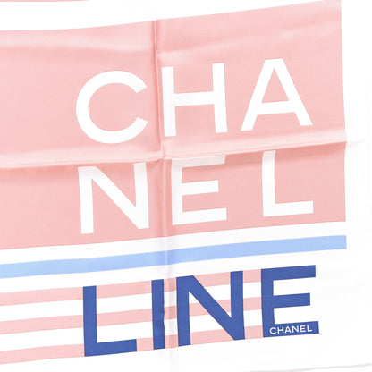 Chanel Silk Cruise Print CC Square Scarf Light Pink White 3 of 5