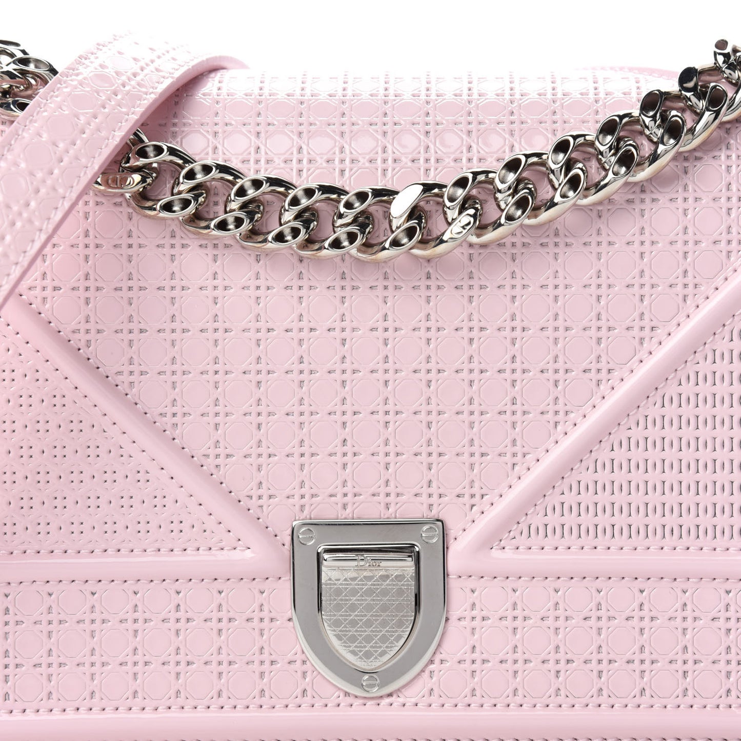 Patent Micro-Cannage Small Diorama Flap Bag Rose