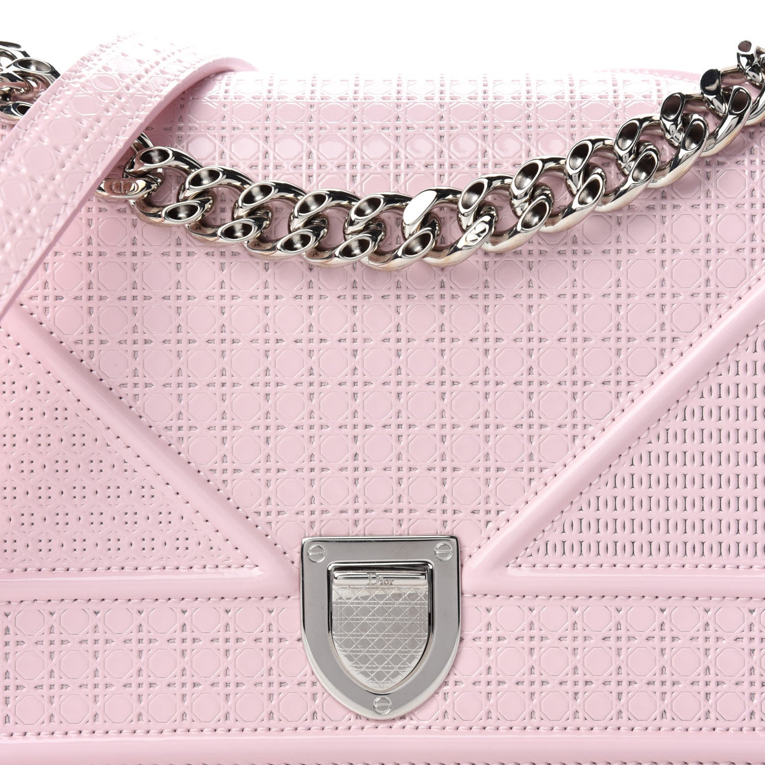 Christian Dior Patent Micro-Cannage Small Diorama Flap Bag Rose 9 of 9