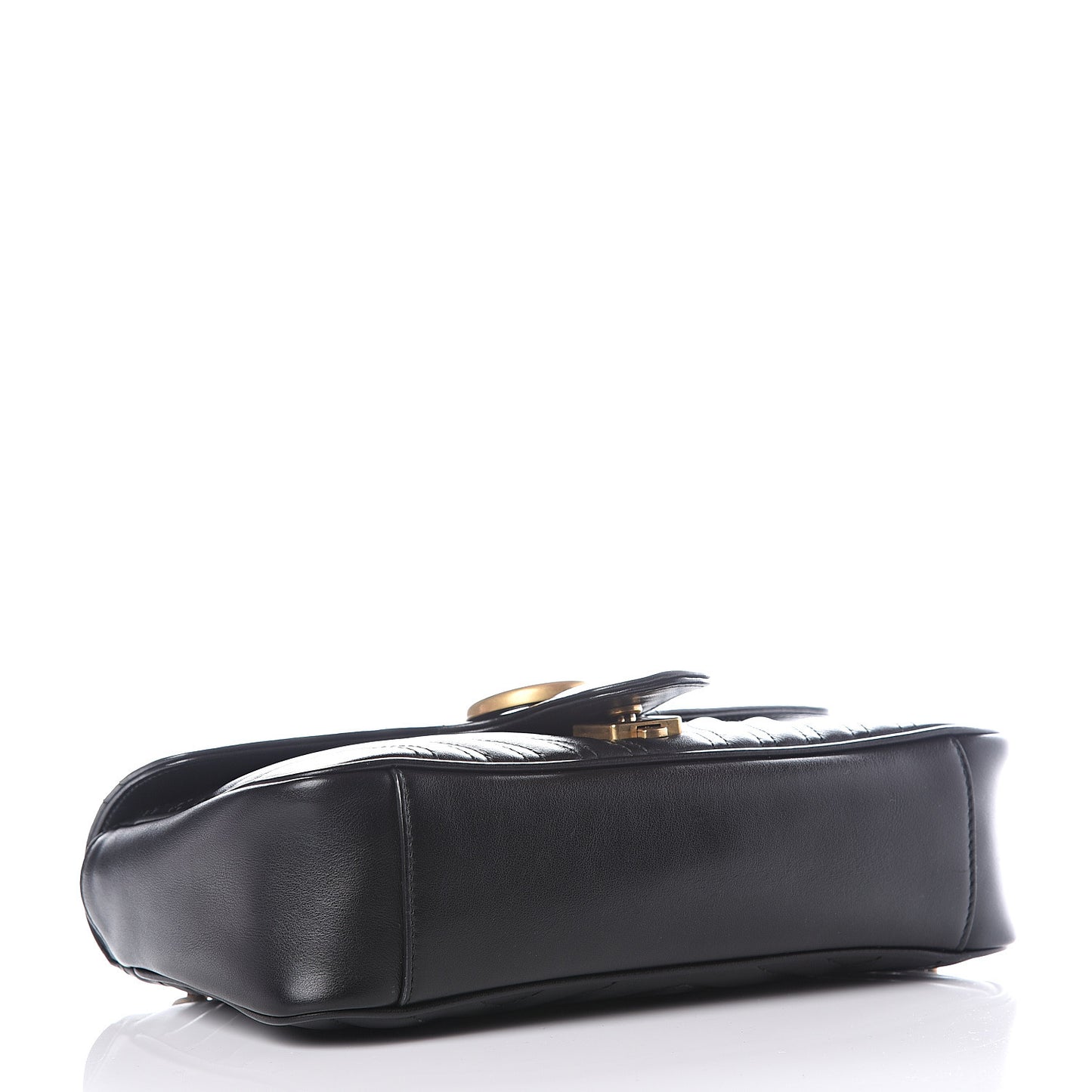 Calfskin Matelasse Small GG Marmont Shoulder Bag Black