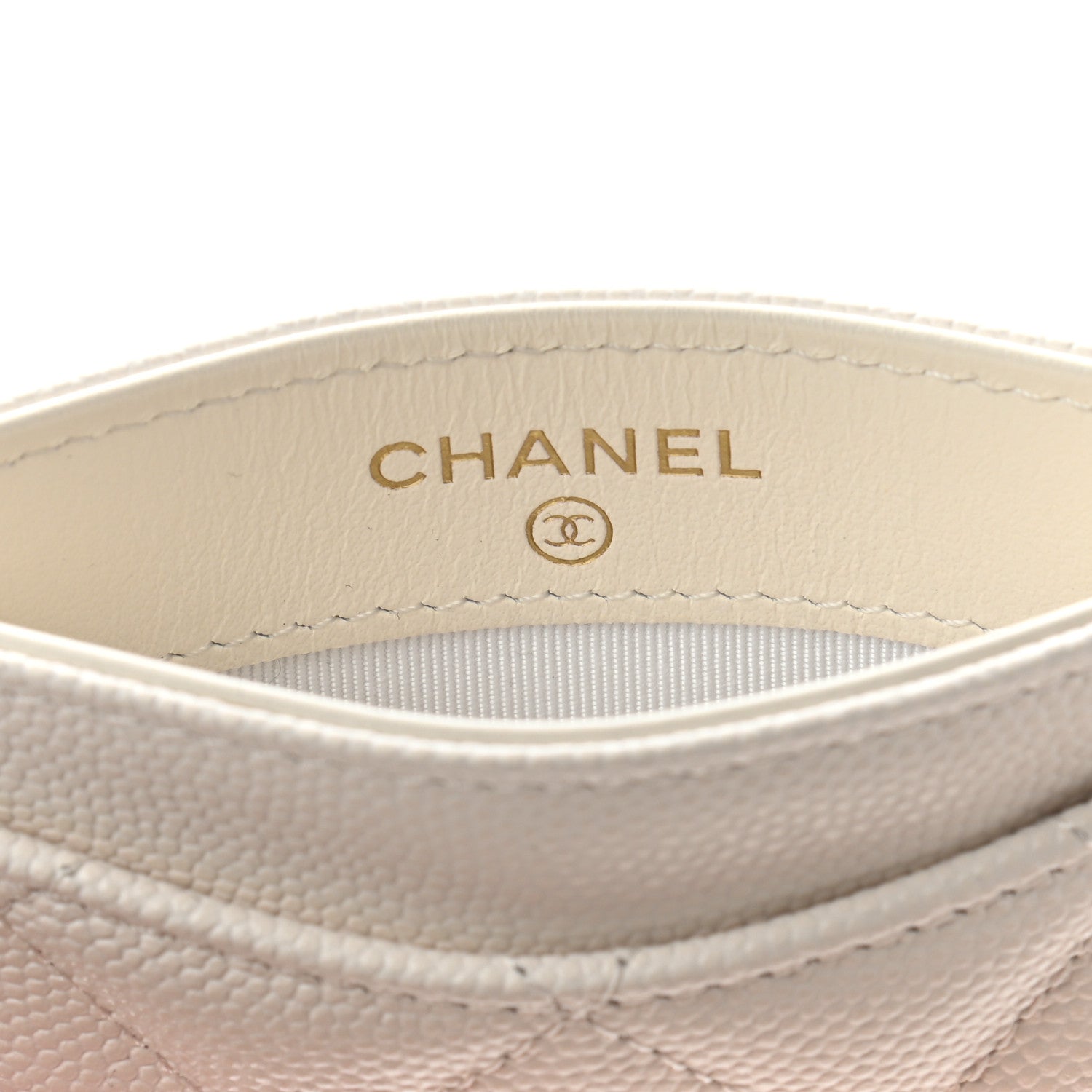 Chanel Caviar Quilted Card Holder White 6 of 8